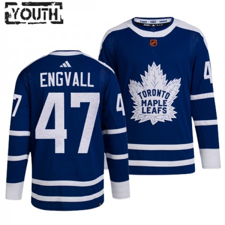 Toronto Maple Leafs Trikot Pierre Engvall 47 Adidas 2022-23 Blau Reverse Retro 2.0 Authentic - Kinder